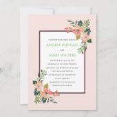 水彩コーナーフラワーズ結婚式招待状 招待状 (正面)