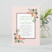 水彩コーナーフラワーズ結婚式招待状 招待状 (スタンド正面)