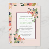 水彩コーナーフラワーズ結婚式招待状 招待状 (正面/裏面)