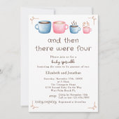 水彩コーヒーをテーマとしたかわいい第2ベビー散水 招待状 (正面)