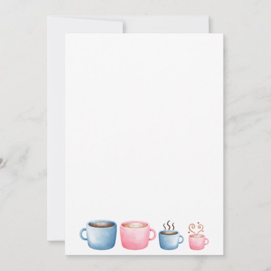 水彩コーヒーをテーマとしたかわいい第2ベビー散水 招待状 (裏面)
