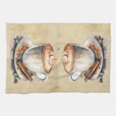 水彩コーヒーデザートキッチンアート キッチンタオル (横)