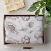 水彩コーヒー、ケーキ、ココアデコパージュ 薄葉紙 (ギフト)