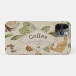 水彩コーヒー コラージュ iPhone 11 PROケース