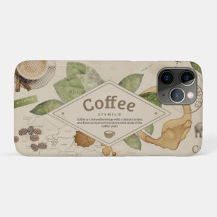 水彩コーヒー コラージュ iPhone 11 PROケース