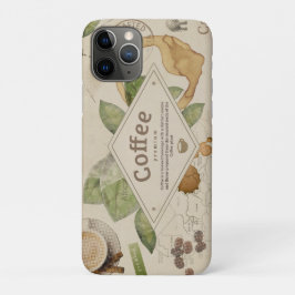 水彩コーヒー コラージュ iPhone 11 PROケース