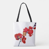 水彩コーラルオーキッドメタリックカッパーモノグラム トートバッグ (裏面)