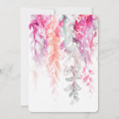 水彩コーラルピンクのセージ緑のブライダルシャワー 招待状 (裏面)