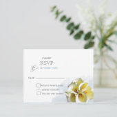 水彩コーラルユリ 花の結婚式 返信ください インビテーションポストカード (スタンド正面)