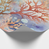 水彩コーラルラグジュアリーパープルトーン ラッピングペーパー (角)