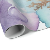 水彩コーラルラグジュアリーパープルトーン ラッピングペーパー (ロールコーナー)