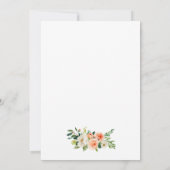 水彩コーラル フローラル グリーン ウェディング W 招待状 (裏面)