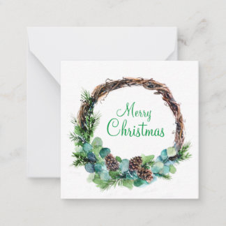 水彩コーンの花輪 ノートカード