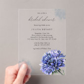 水彩コーンフラワーブライダルシャワー アクリル招待状 (インサイチュ (ポータブル))