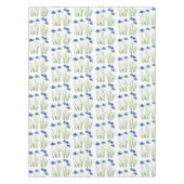 水彩コーンフラワーワイルドフラワーブルーフローラ テーブルクロス (正面)