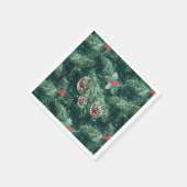 水彩コーン付きクリスマストウヒ スタンダードカクテルナプキン (角)