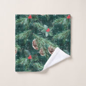 水彩コーン付きクリスマストウヒ バスタオルセット (ウォッシュタオル)