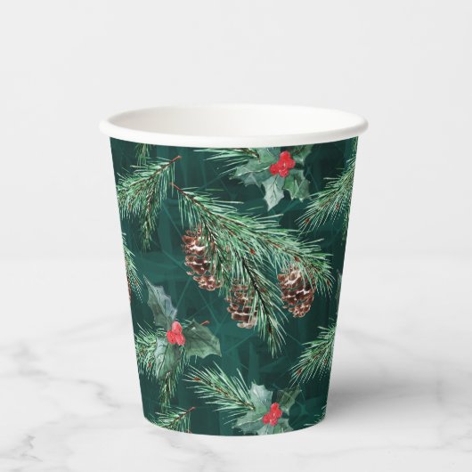 水彩コーン付きクリスマストウヒ 紙コップ (正面)