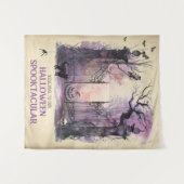 水彩ゴシック様式のゲート入り口ハロウィンウェルカム タペストリー (正面(横))