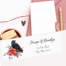 水彩ゴシッモダンク黒半赤バラ