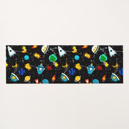 水彩ゴムのアヒル飛行パーソナライズされた士 ヨガマット (裏面(横))