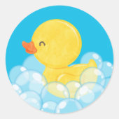 水彩ゴムダックパーティー丸型ステッカー ラウンドシール (正面)