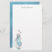 水彩ゴルフクラブ&バッグパーソナライズされた具 便箋 (正面/裏面)