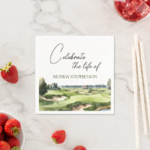 水彩ゴルフコースゴルファーの生活お祝い スタンダードカクテルナプキン (インサイチュ)