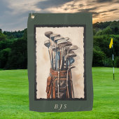 水彩ゴルフバッグモノグラムカスタム ゴルフタオル