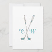 水彩ゴルフバッグ ウェディング招待状 招待状 (裏面)