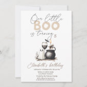 水彩ゴースト ガラス キャンドル ハロウィン 招待状 (正面)