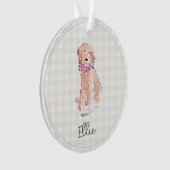 水彩ゴールデンドゥードル犬花NAME オーナメント (正面)