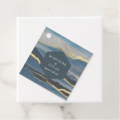 水彩ゴールデンランドスケープ結婚式の引き出物ラベル フェイバータグ (インサイチュ)