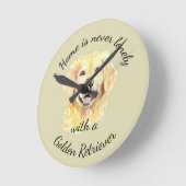 水彩ゴールデン·レトリーバー犬を飼う動物 ラウンド壁時計 (傾斜)