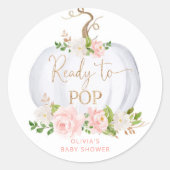 水彩ゴールドのカボチャがポップする準備ができました クラシックラウンド ラウンドシール (正面)