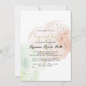 水彩ゴールドのコンフェッティ　お茶会 招待状 (正面)