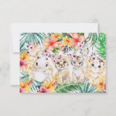 水彩ゴールドのワイルドサファリの子供の誕生日 サンキューカード (裏面)