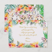 水彩ゴールドのワイルドサファリの子供の誕生日 サンキューカード (正面/裏面)