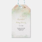 水彩ゴールドコンフェッティベビーシャワー ギフトタグ (正面)