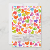 水彩ゴールドハートバレンタイン 愛を祝おう 招待状 (裏面)