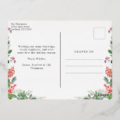 水彩ゴールドホイル ホリデー ポストカード (裏面)