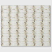 水彩ゴールドユーカリの葉 シャイニーエレガント ラッピングペーパー (フラット)