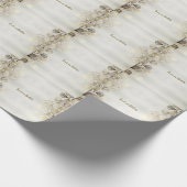 水彩ゴールドユーカリの葉 シャイニーエレガント ラッピングペーパー (角)