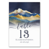 水彩ゴールド箔 山のウェディングテーブルナンバー テーブルナンバー (裏面)