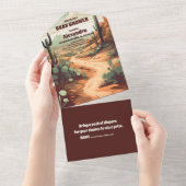 水彩サウスウエスタン砂漠とサボテンベビー庄 オールインワン招待状 (貼ってはがせる)