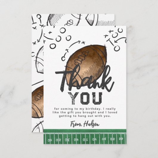 水彩サッカーサンキューカード サンキューカード (正面/裏面)