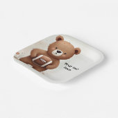 水彩サッカーテディベア1st誕生日パーティー ペーパープレート (傾斜あり)