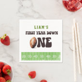 水彩サッカー初年ダウン1歳の誕生日 スタンダードカクテルナプキン (インサイチュ)