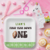 水彩サッカー初年ダウン1歳の誕生日 ペーパープレート (パーティー)