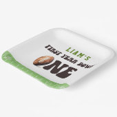 水彩サッカー初年ダウン1歳の誕生日 ペーパープレート (傾斜あり)